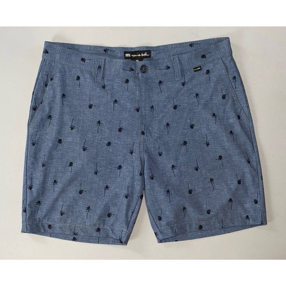 Travis Mathew Lightweight Flat Front Microfiber Golf Shorts. Palm Trees, Mens 36